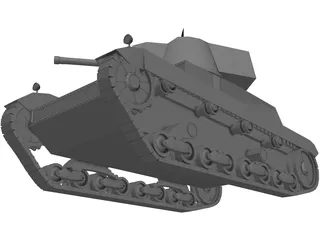 Polish Tank (1939) 3D Model preview