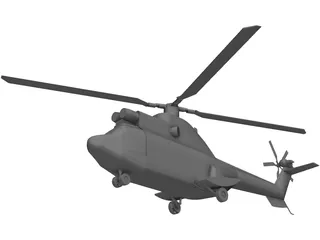 Eurocopter AS-332 Super Puma 3D Model preview