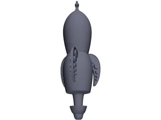 Retro Rocket BK 3D Model preview