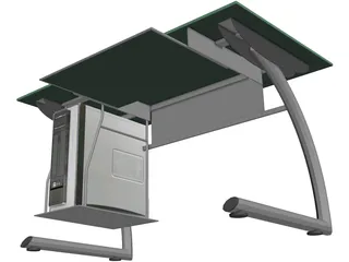 Computer Station 3D Model preview