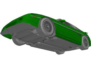 Pontiac Fiero GT (1987) 3D Model preview