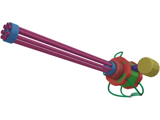 Gatlin Gun 3D Model preview