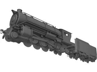 Train Locomotive 3D Model preview