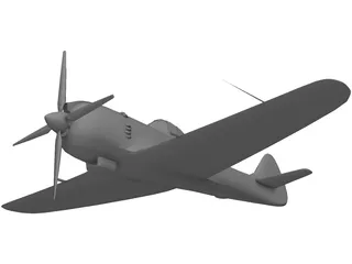 A6M2-0 Airplane 3D Model preview