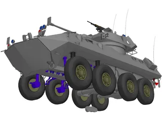 Piranha Military ATV/Tank 3D Model preview
