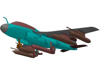Grumman EA-6B Prowler 3D Model preview