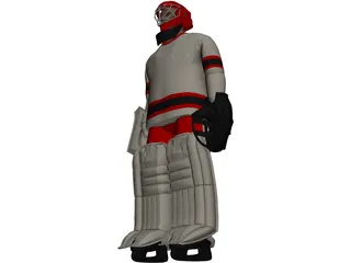 Hockey Goalie 3D Model preview