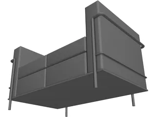 Sofa Corbusier LC-2 Two Seater 3D Model preview