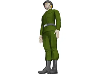 Soldier Male 3D Model preview