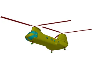 Boeing CH-46D Sea Knight 3D Model preview