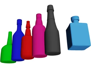 Bottles 3D Model preview