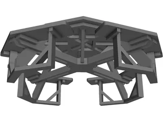 Octogonal Garden Table 3D Model preview