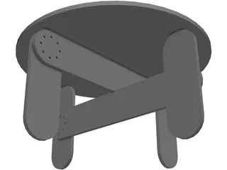Low Garden Table 3D Model preview