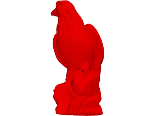 Eagle on Rock 3D Model preview