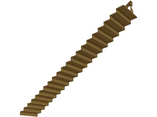 Wood Stair 3D Model preview