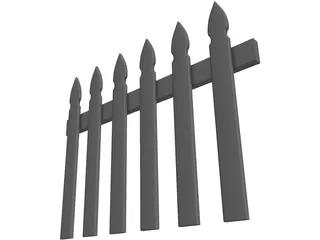 Fence Picket 3D Model preview