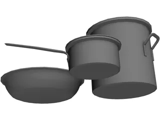Pots and Pans 3D Model preview