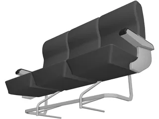 Seats Airplane 3D Model preview