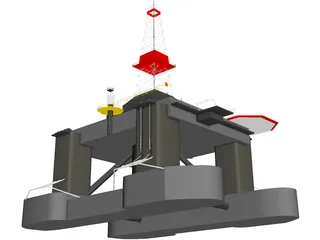 Oil Platform Offshore 3D Model preview