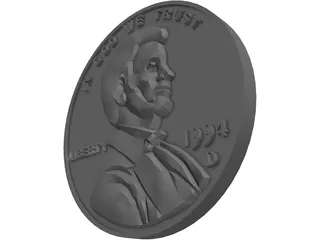 Coin Penny 3D Model preview