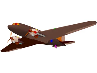 Douglas DC-3 3D Model preview