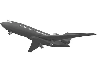 Boeing 727-200 3D Model preview