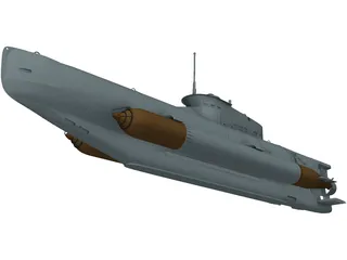 Seehund Midget Submarine 3D Model preview