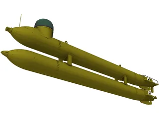 Human Torpedo Neger 3D Model preview