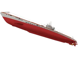 Type IX B V Boat 3D Model preview