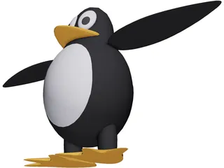 Linux Penguin 3D Model preview