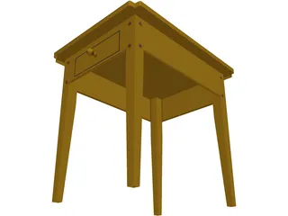 Table Colonial End 3D Model preview