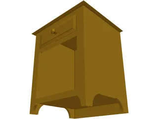Colonial End Table with Drawer 3D Model preview