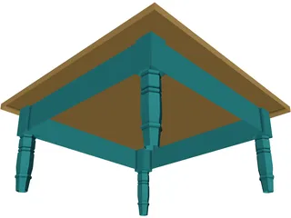 Table Colonial Coffee 3D Model preview