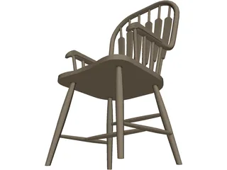 Chair Wooden 3D Model preview