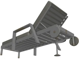 Pool Side Chaise Longue 3D Model preview