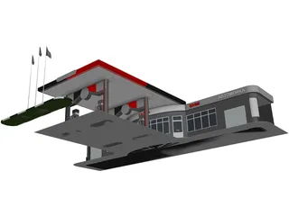 Gas Station 3D Model preview