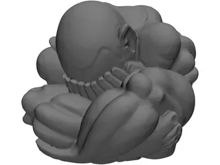 Buddha Pensatore 3D Model preview