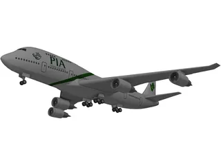 Boeing 747 PIA 3D Model preview