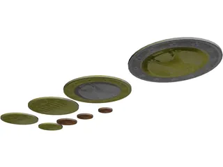 Euro Coins 3D Model preview