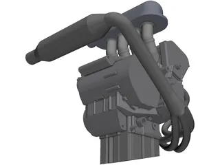 Yamaha R6 Engine 3D Model preview
