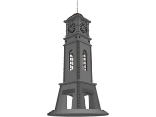 Civic Clock Tower 3D Model preview
