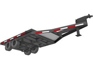 Flatbed Trailer 3D Model preview