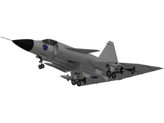 Saab 35 Draken 3D Model preview