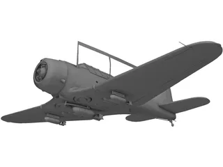Dauntless Dive Bomber D 3D Model preview