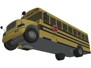 School Bus 3D Model preview