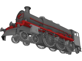 Steam Locomotive 3D Model preview
