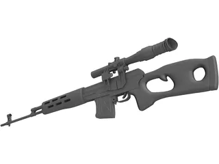 SVD Dragunov 3D Model preview