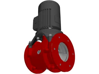 Screw Pump and Motor 3D Model preview