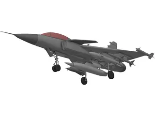 Saab Jas-39 Gripen 3D Model preview
