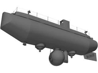 Trieste Submarine 3D Model preview